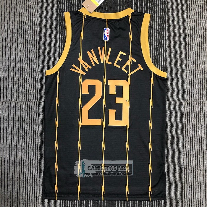 Camiseta Toronto Raptors Fred Vanvleet NO 23 Ciudad 2021-22 Negro